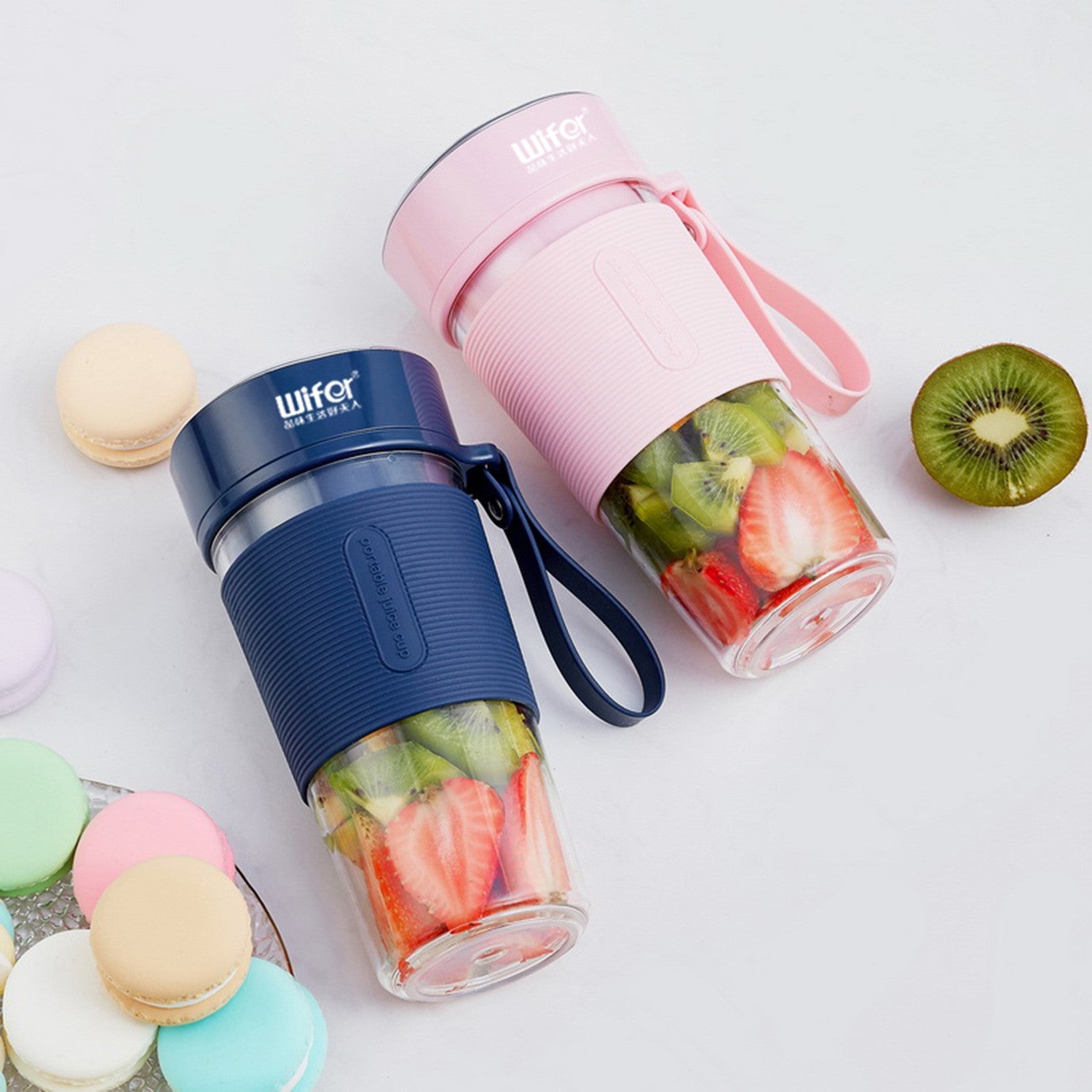 (FD EXCLUSIVE) WIFER USB Portable Juice Blender Cup 300ml*PW-08 ( Blue/Pink)