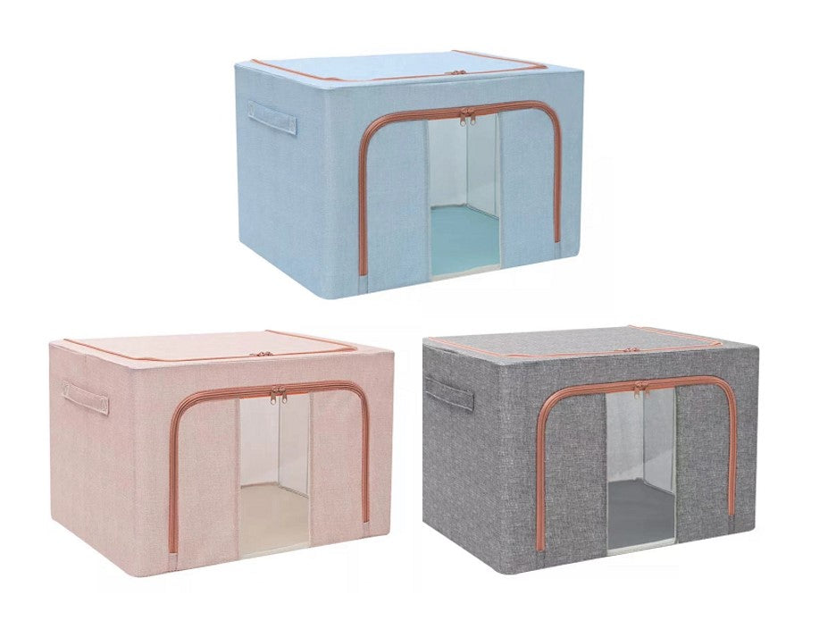 (Online Promo) Fabric Oxford Storage Box 66L (50x40x33cm) Assorted colors will be delivered (Bundle of 2)