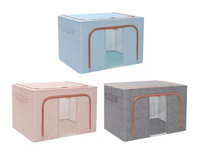 (Online Promo) Fabric Oxford Storage Box 66L (50x40x33cm) Assorted colors will be delivered (Bundle of 2)