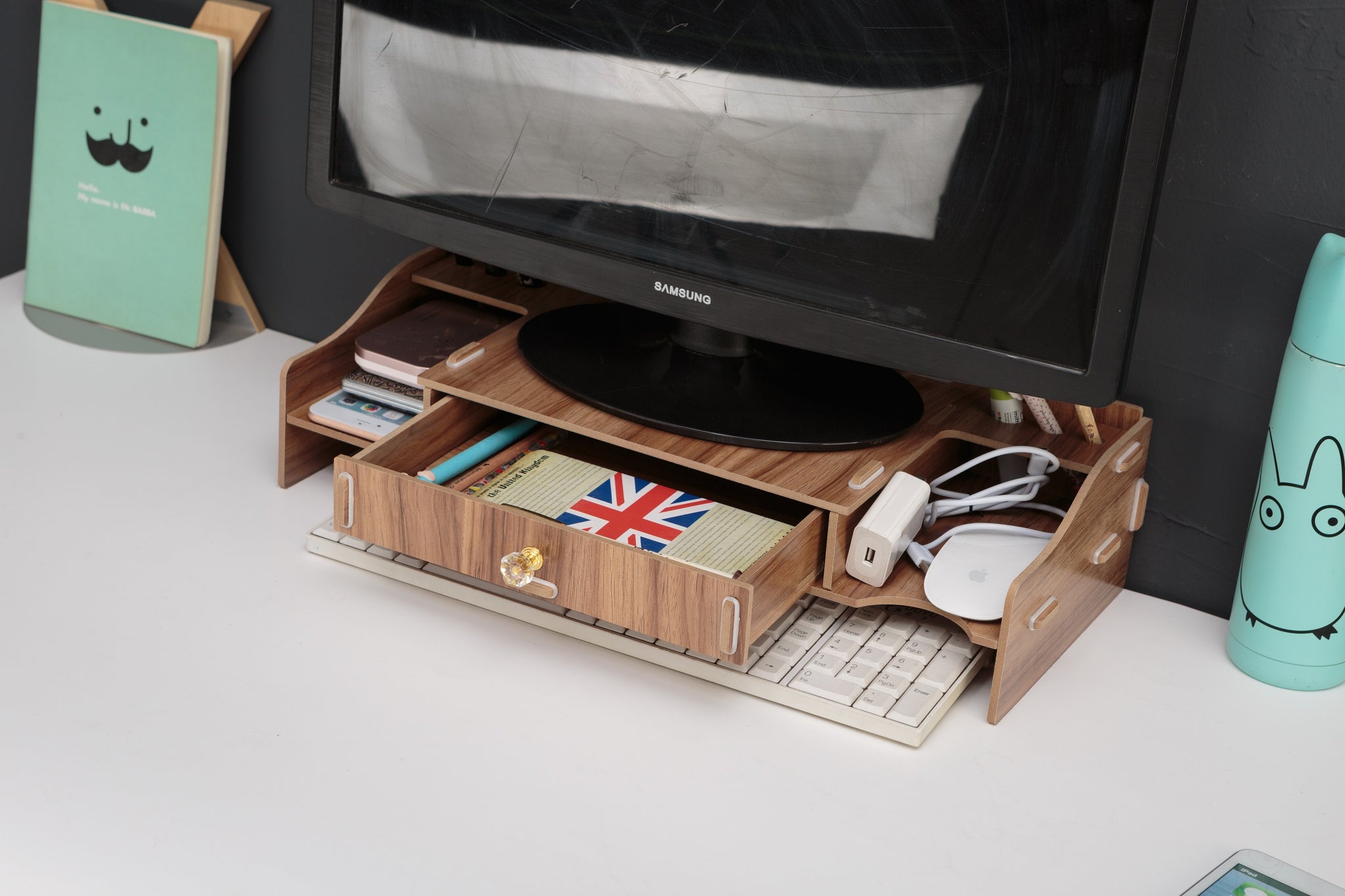 Wooden Monitor Organizer