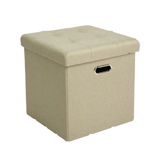 JAPAN HOME Storage Ottoman-L.Brown (38x38cm)