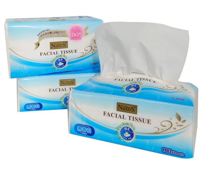 (BUNDLE OF 2)  NAXOS 2ply Soft Pack Facial Tissue | 180sheets x 3packs