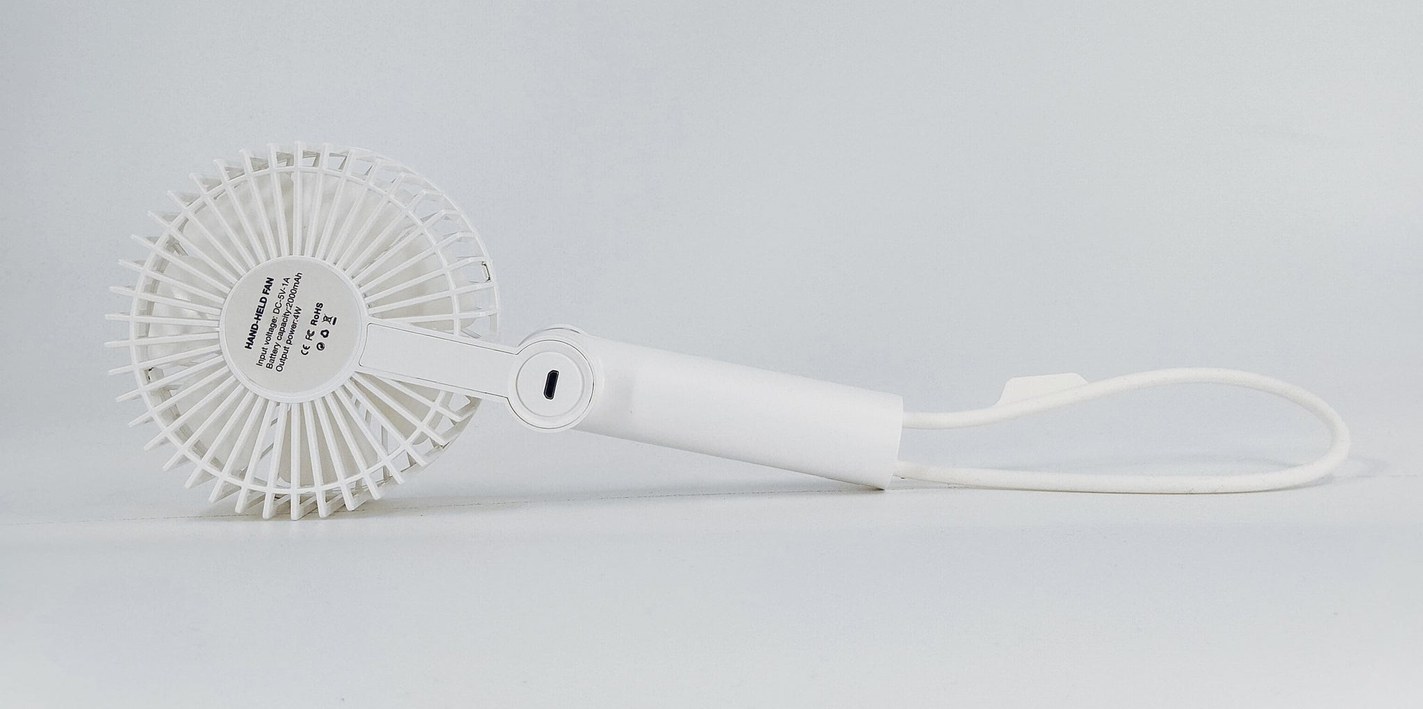 MYKO Recharge Foldable Handheld Fan 2000mAh White #MYKO_UF006WH
