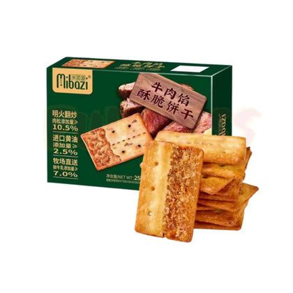 MIBOZI - Beef Crispy Biscuits 250g & Black Truffle Ham Soda Crackers 300g