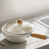 DONGDING Ceramic Non-Stick 20cm Pot With Lid - White