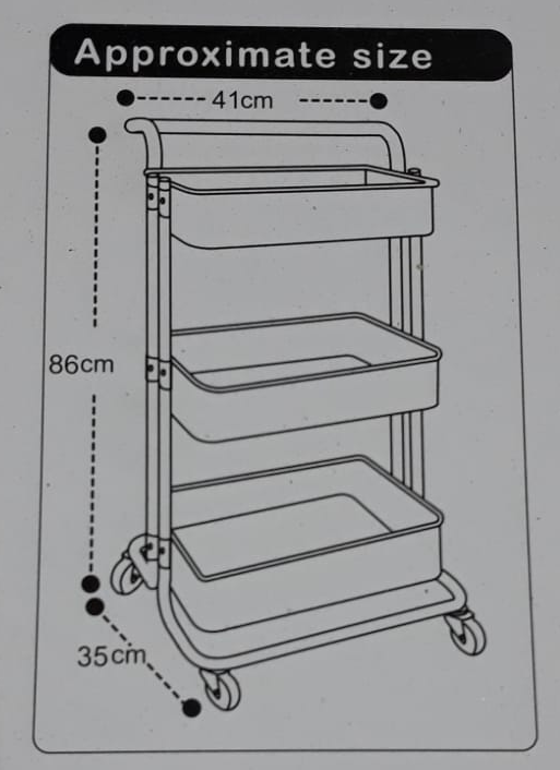 Japan Home 3Tier Trolley White MH0310 JAPAN HOME SINGAPORE