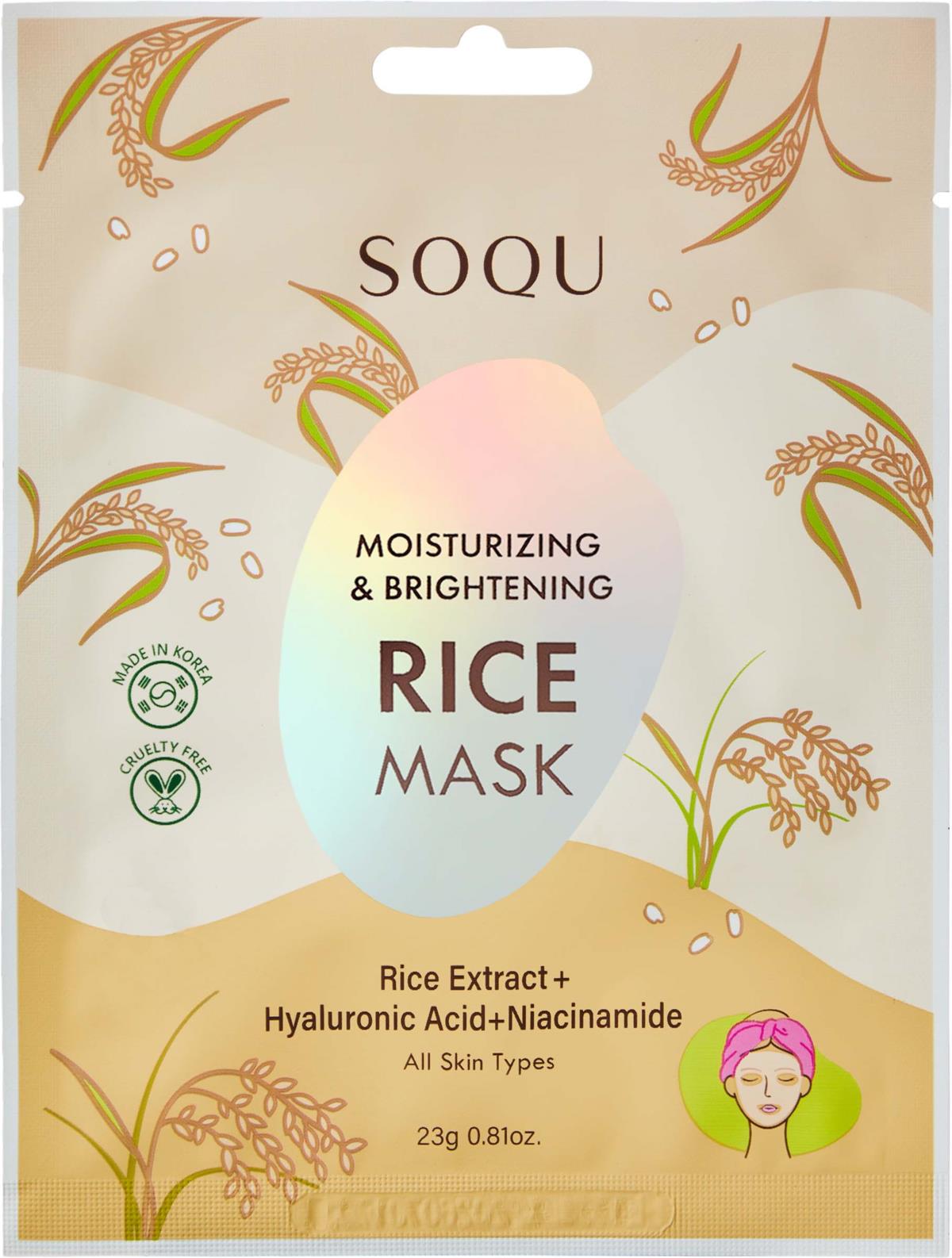 SOQU Moisturizing & Brightening Rice Face Mask 5s