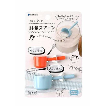 Inomata Measuring Spoon Milk Pan Blue / Orange