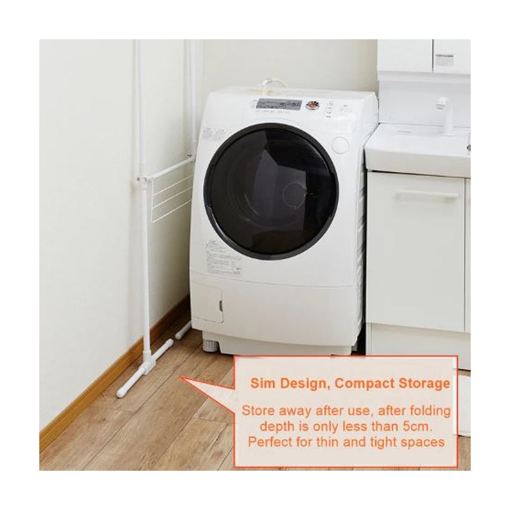 Folding T Rack Adjustable Laundry Clothes Stand (68-116 x 52 x 158cm)