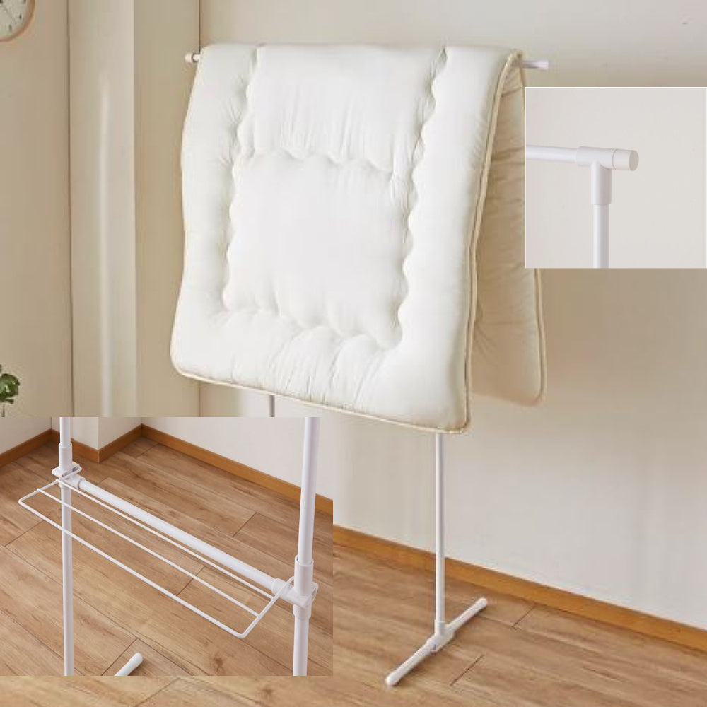 Folding T Rack Adjustable Laundry Clothes Stand (68-116 x 52 x 158cm)