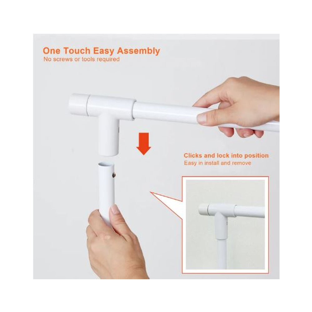 Folding T Rack Adjustable Laundry Clothes Stand (68-116 x 52 x 158cm)