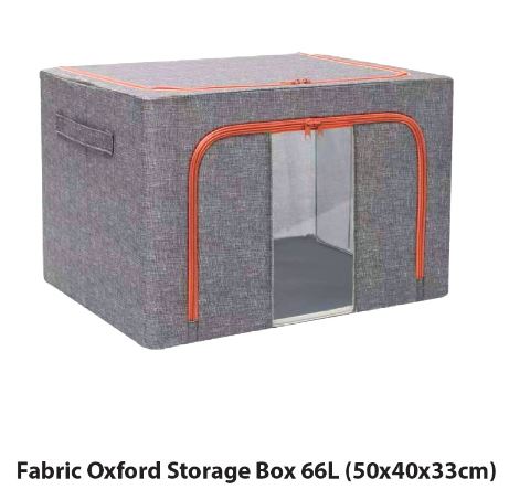 (Online Promo) Fabric Oxford Storage Box 66L (50x40x33cm) Assorted colors will be delivered (Bundle of 2)