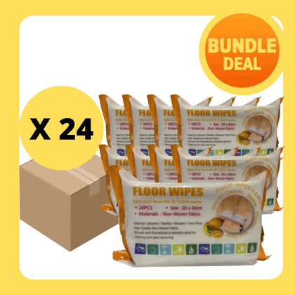 Ez Clean Floor Wipes Lemon 28 pcs - (Bundle of 2/12)