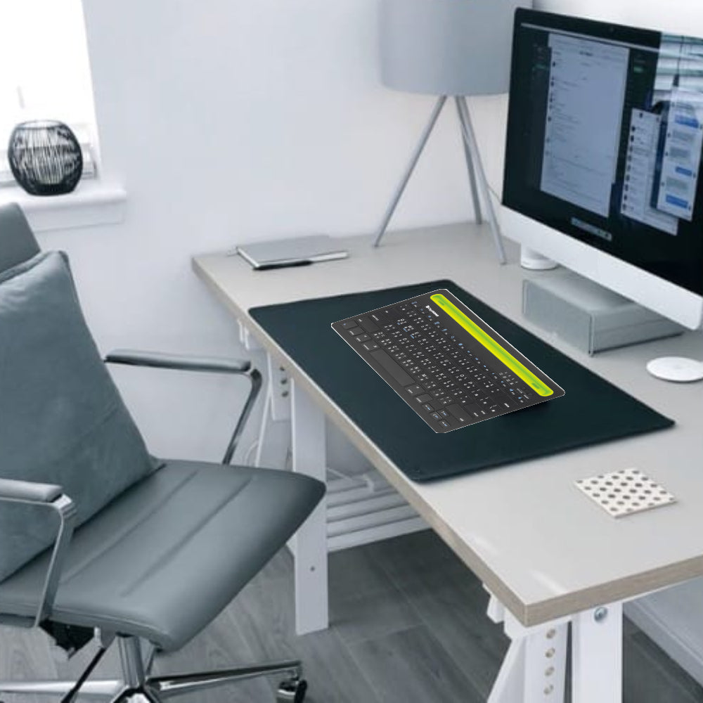 Digimomo Dual Channel Bluetooth Portable Wireless Keyboard - With Stand for Phones/Tablets