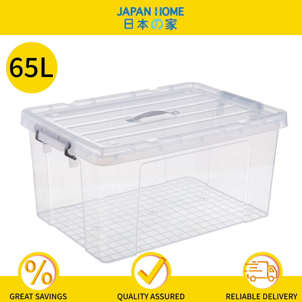 Multi Purpose Plastic Storage Box 65L with Lid 66x45x31cm