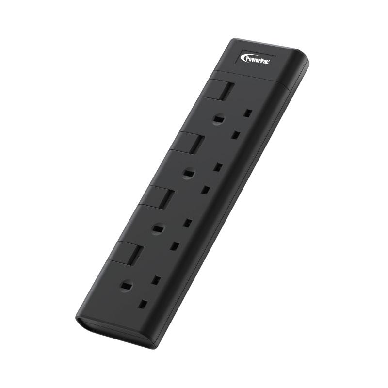 4 Way Extension Cord, Extension Socket, Safety Mark 3 Meter (black