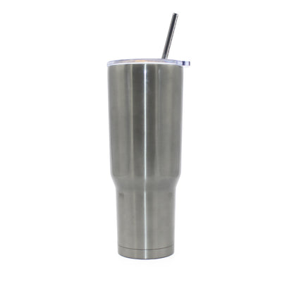 304 Stainless Steel Travel Tumbler Cup W Straw & Brush 900ml