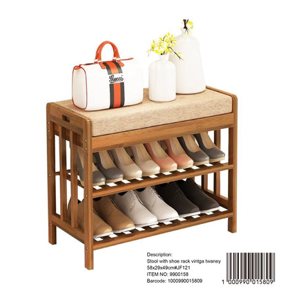Shoe Rack With Seat 58x29x Height 49cm