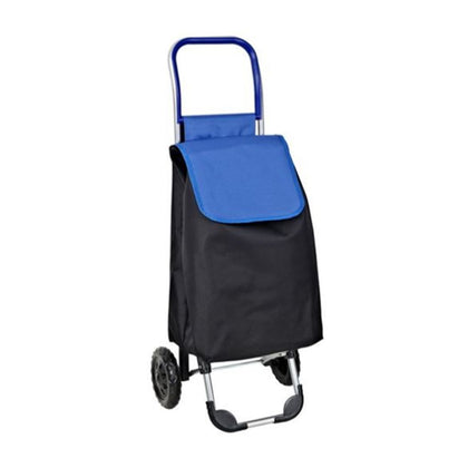 🛒 Foldable Shopping Trolley with Polyester Bag (Blue)