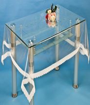EGO Transparent Table Cloth With Lace - Rect137x183cm