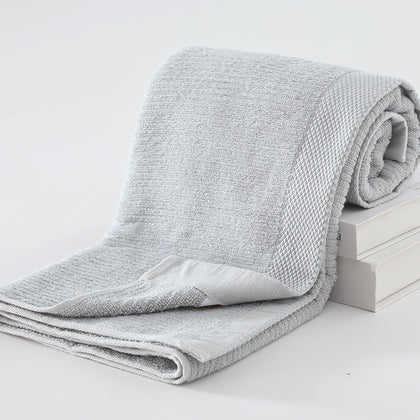 Bath Towel Plain Stripes L.Grey 350g