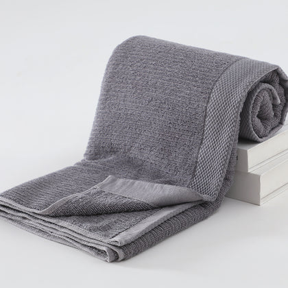Bath Towel Plain Stripes D.Grey 350g