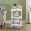 3 Tier Metal Trolley with Handle 42*35*85.5(H)cm (White and Black)