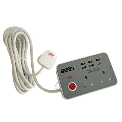 MORRIES 2way 3m Ext.Cord w/5USB & 1 Type C MS8828UC