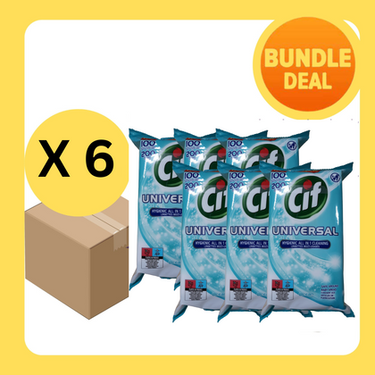 [Bundle of 6] Cif Hygiene All in 1 Cleaning Wipes Ocean 100s Extra Large