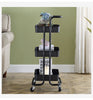 3 Tier Metal Trolley with Handle 42*35*85.5(H)cm (White and Black)
