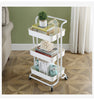 3 Tier Metal Trolley with Handle 42*35*85.5(H)cm (White and Black)