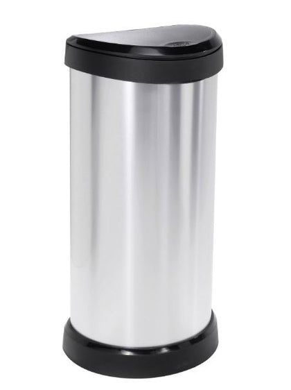 40L Deco Pedal Push Premium Bin in Metallic