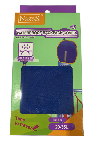 Blue waterproof backpack cover