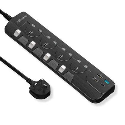 J ELEKTRO 4 Gang 2M PD&QC Surge Pro Socket 35W