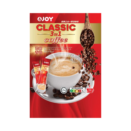 &JOY 3 In 1 Instant Coffee 20s x 18g - Classic / Cappuccino
