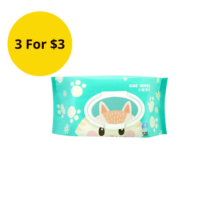 SUPERSAVER Kids Wet Wipes 120s - Cat