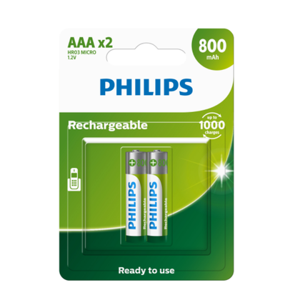 PHILLIPS 2xAAA 800mAH MultiLife Rechargeable Battery