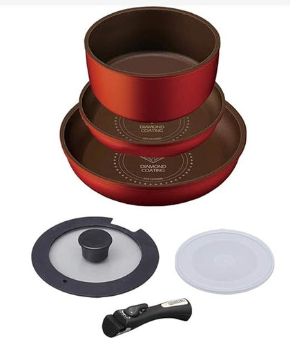 (E-shop Exclusive) IRIS Diamond Coating Cookwares Set (6’s)