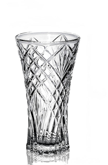 Crystal Lines Glass Vase 16(DIA)x29.5(H)cm