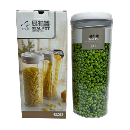 Round Buckle Plastic Canister 2.8L