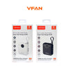 VFAN 1000mAh Ultra-Compact Travel Power Bank with Built-in USB-C & Lightning Cables, 22.5W Fast Charging, Digital Display, Flight-Friendly | White / Black
