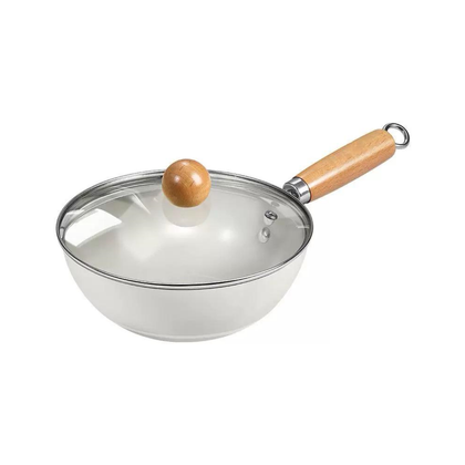 DONGDING Ceramic Non-Stick 20cm Pot With Lid - White