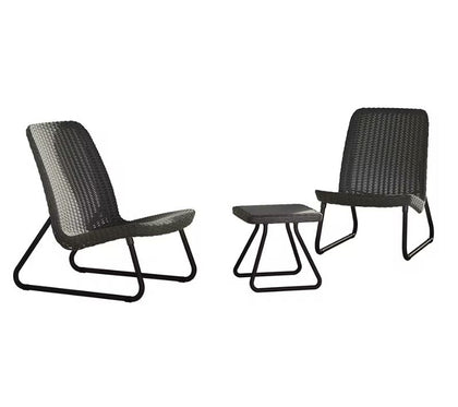 Keter Rio Rattan Patio Set in Dark Grey
