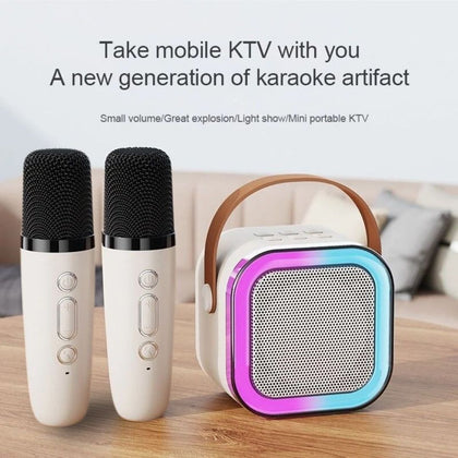 Mini Karaoke Dual Mic Kit 3W Beige
