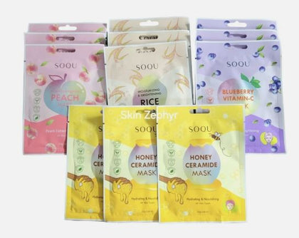 SOQU Fruity Blissful Glow Face Mask 12s