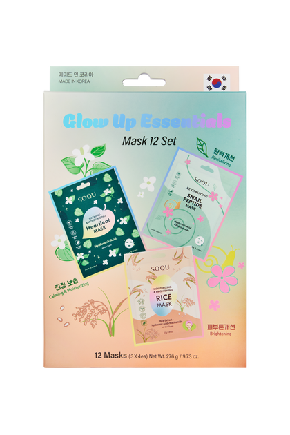 SOQU Glow Up Essentials Face Mask 12s