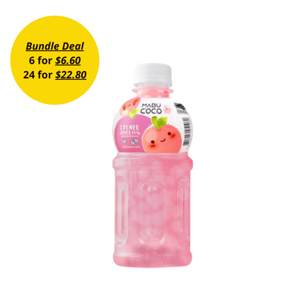 MABU COCO Lychee Fruit Juice Nata De Coco 320ML
