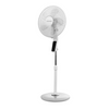 White sleek Stand Fan with Timer with 5 blades and remote control