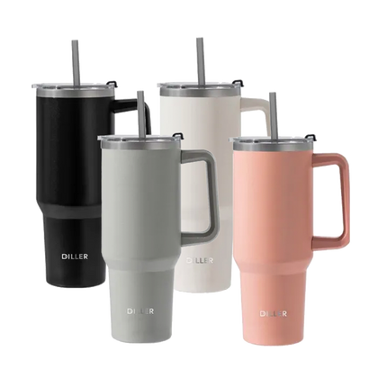DILLER 304 Stainless Steel Tumbler Mug with Lid 1300ml - Assorted Colors will be delivered.