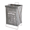 Gray Fabric Laundry Basket With Stand 
